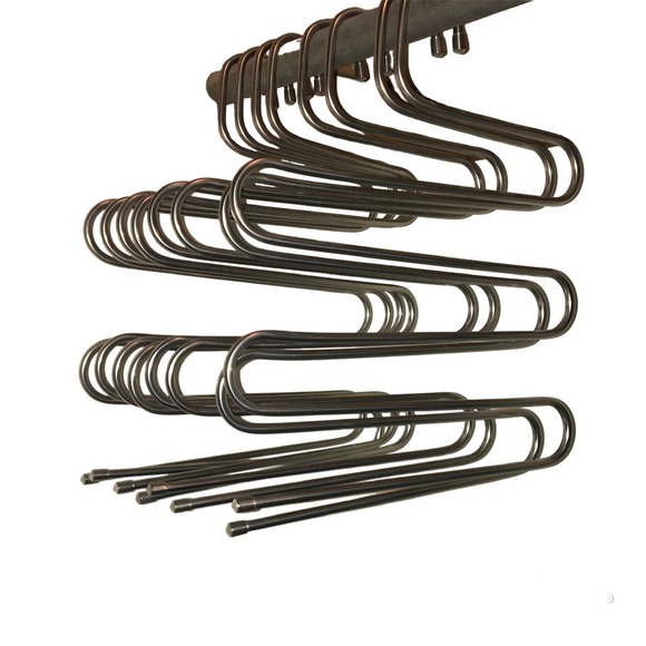 Set of 8 Pants Jeans Hangers Coat Hangers Stainless Steel Silver - Picture 1 of 6